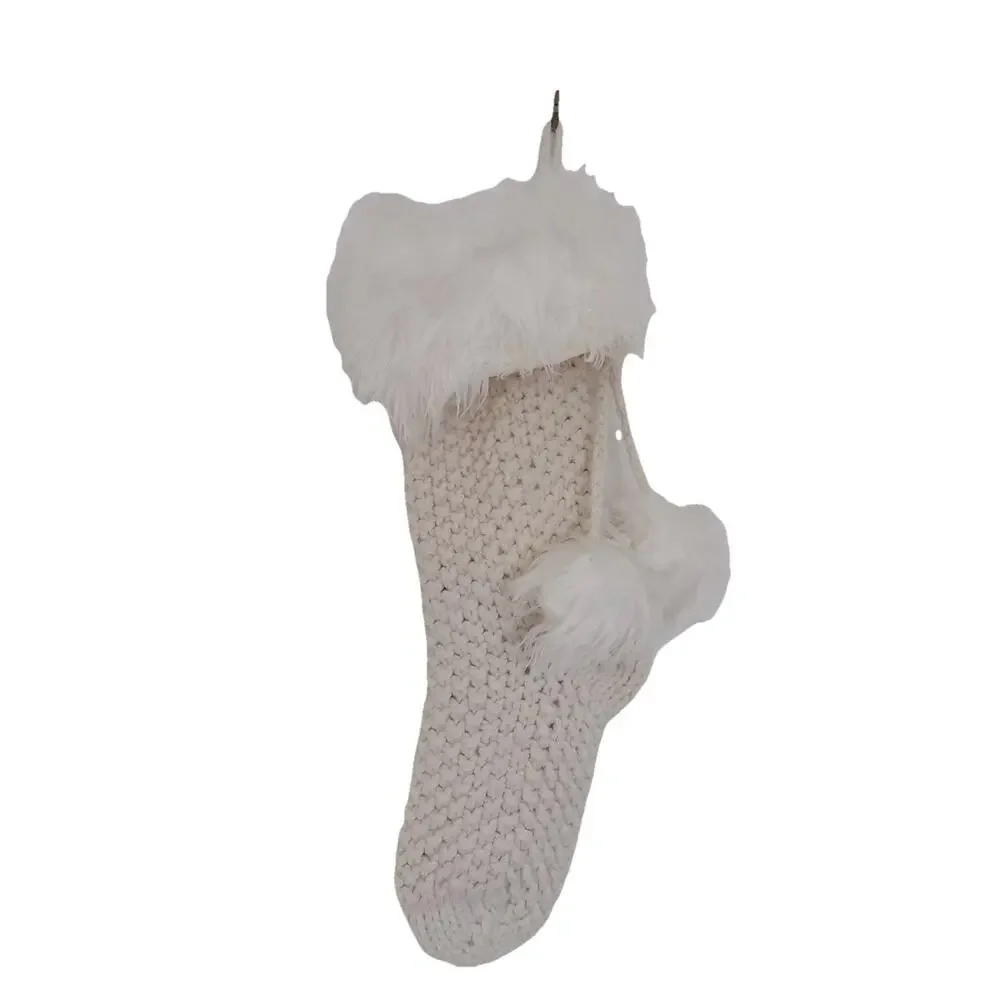 Lot of 2 Pottery Barn chunky knit Christmas stockings